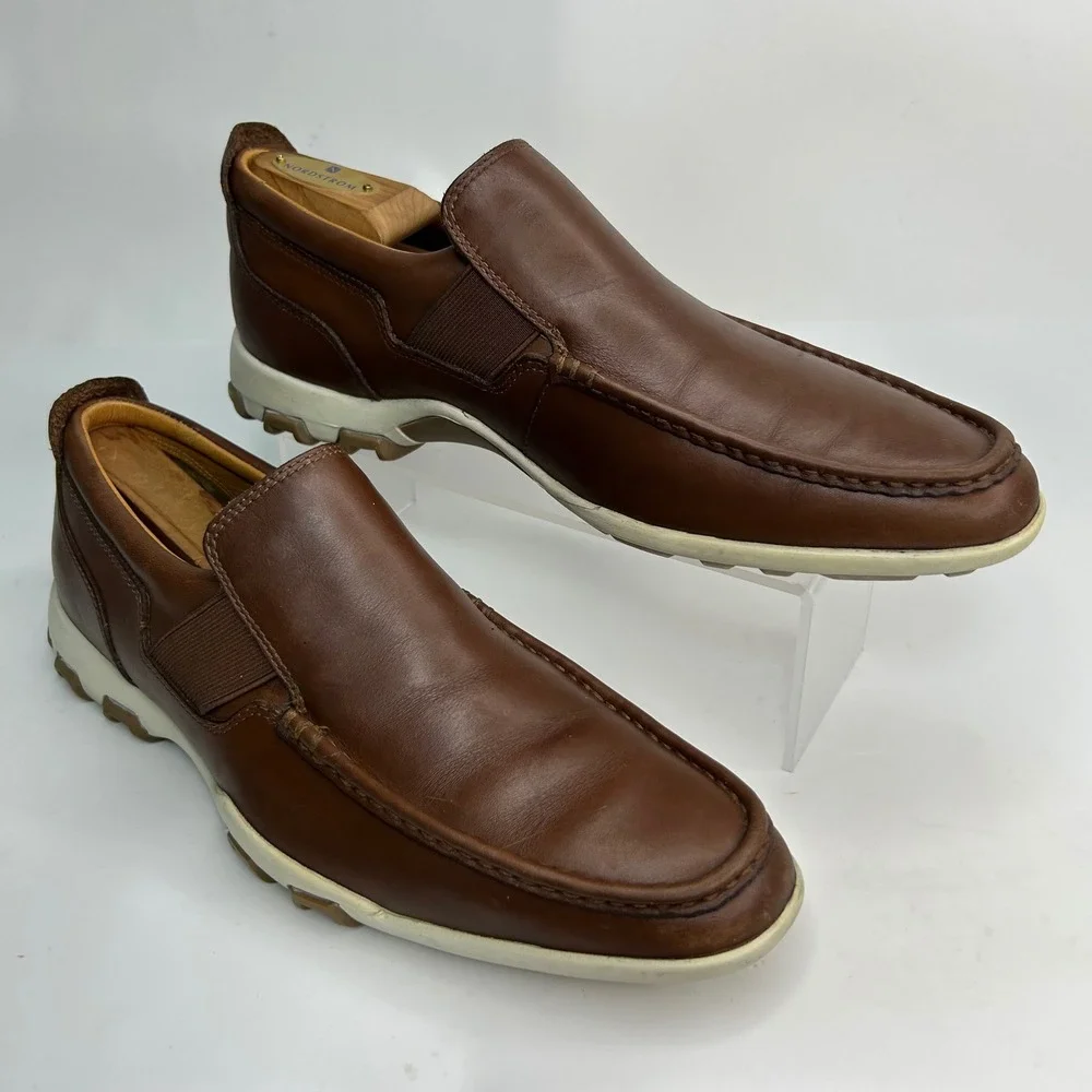 Cole Haan Mens Brown Waterproof Leather Slip On Loafers Lug Sole C04451 Size‎ 8M